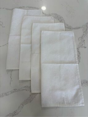 Ralph Lauren White Floral Jacquard Dinner Napkins Set of 4